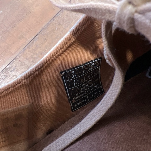 Dr martens delay twill canvas Oxford 3 eye lace up beige men shoes - Picture 6 of 12